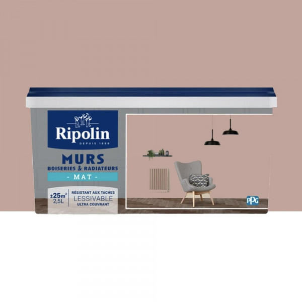 Peinture Murs, Boiseries, Radiateurs RIPOLIN Mat Brun Vénétie - 2,5L