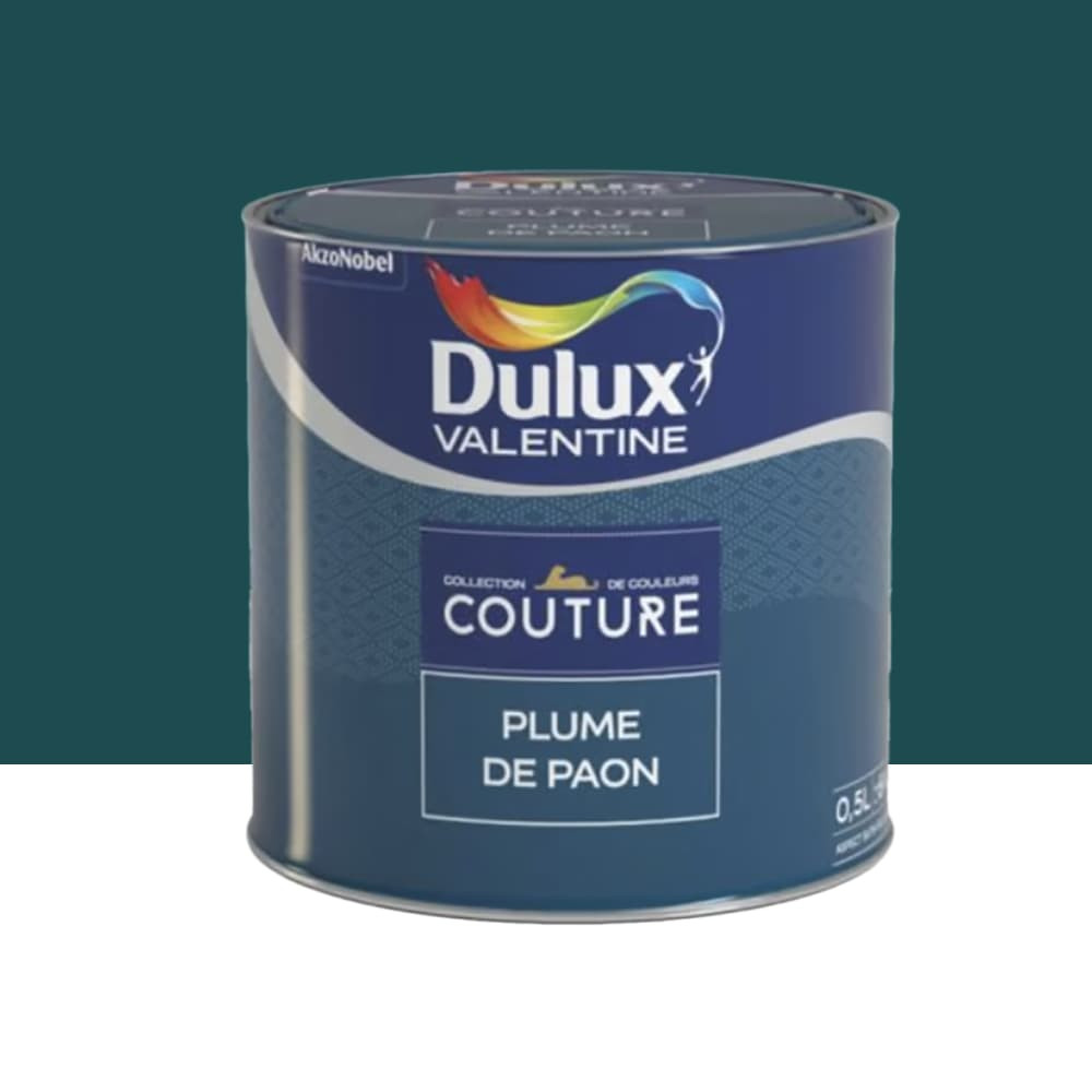 Peinture acrylique Dulux Valentine Couture Plume de paon - 0,5L Peinture acrylique Dulux Valentine Couture Plume de paon - 0,5L