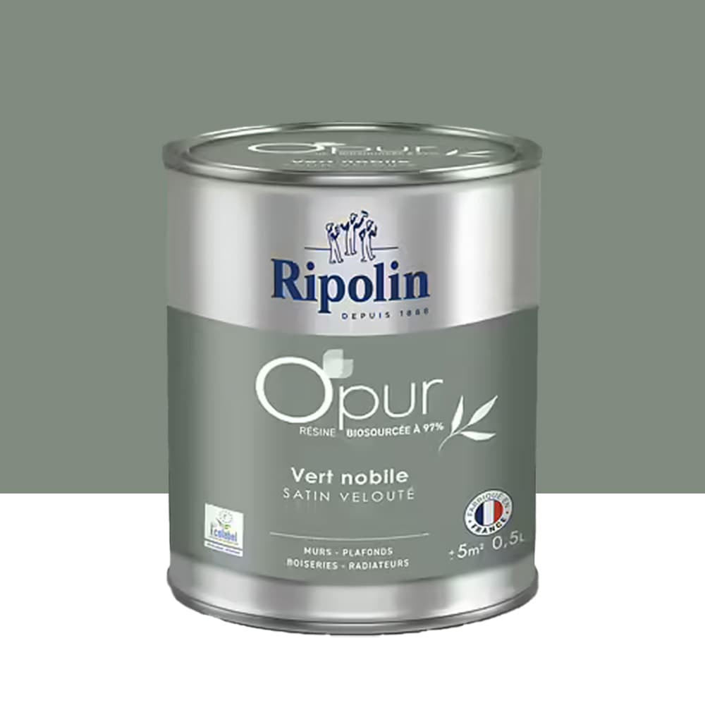 Peinture Murs, Boiseries, Radiateurs RIPOLIN OPur Satin velouté Vert nobile NP