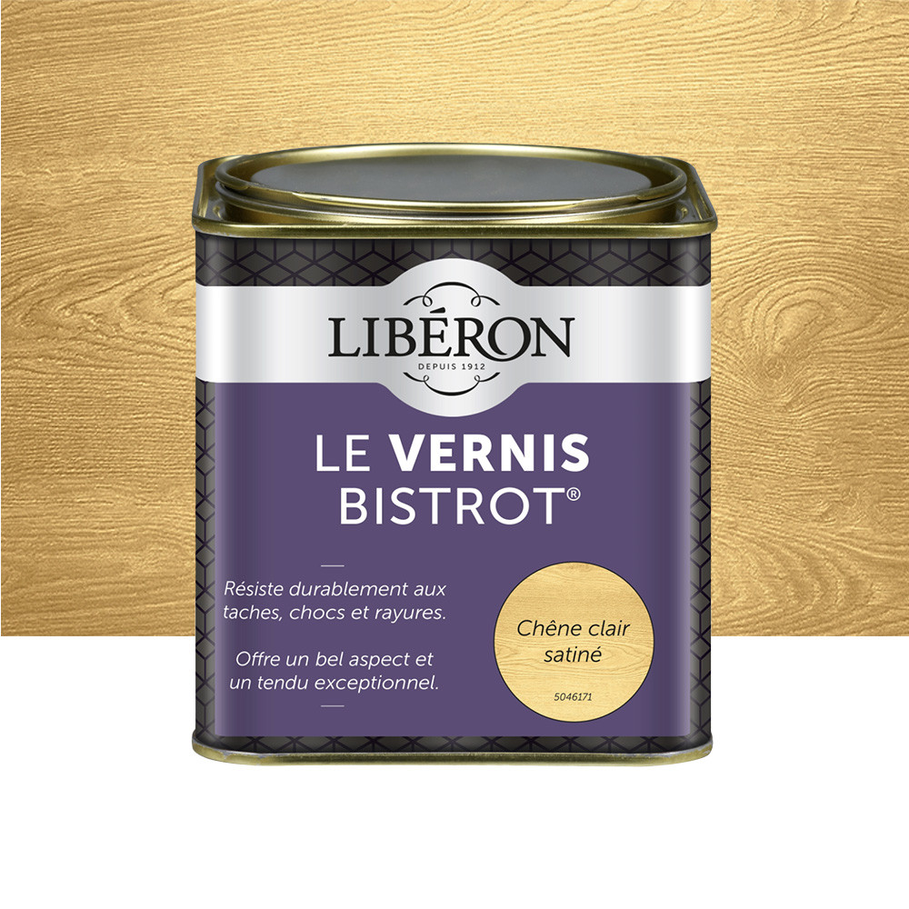 Vernis Bistrot LIBÉRON Chêne clair Satin - 0,5L Vernis Bistrot LIBÉRON Chêne clair Satin - 0,5L