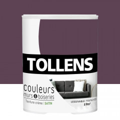 Peinture TOLLENS Couleurs Murs & Boiseries Satin Prune de saison - 0,75L