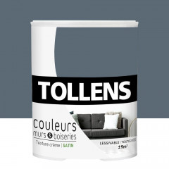 Peinture TOLLENS Couleurs Murs & Boiseries Satin Gris création - 0,75L
