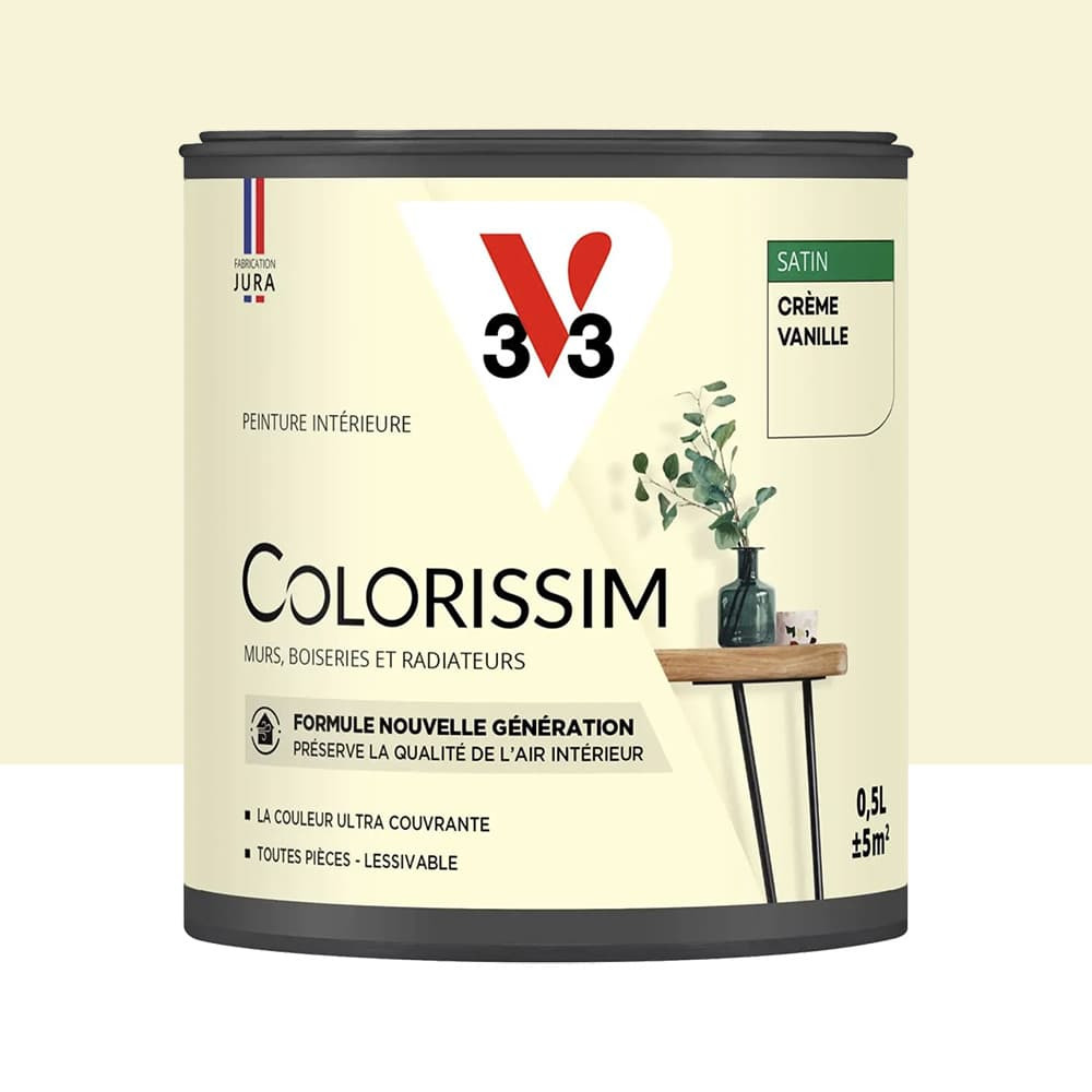 Peinture intérieure V33 Colorissim Satin Crème vanille - 0,5L