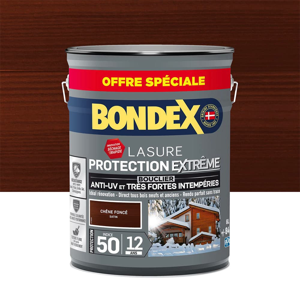 Lasure BONDEX Protection Extrême 12 ans Chêne foncé
