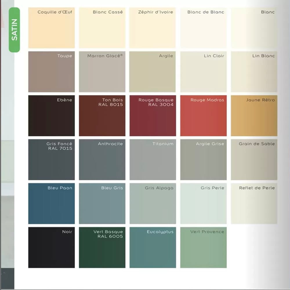Laque satin Dulux Valentine Valénite - nuancier Laque satin Dulux Valentine Valénite - nuancier