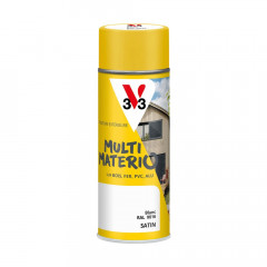 Bombe de peinture aérosol V33 Multi-matério Blanc Satin - 0,4L