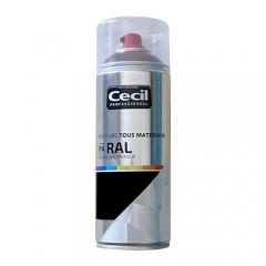 peinture Aérosol Tous matériaux Cécil Professionnel PA RAL - Noir satin (RAL 9005)