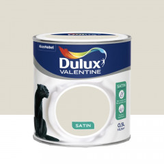 Peinture acrylique satin DULUX VALENTINE Crème de couleur lin clair - 0,5L