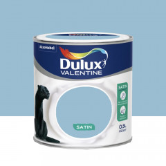 Peinture acrylique satin DULUX VALENTINE Crème de couleur Bleu céleste - 0,5L