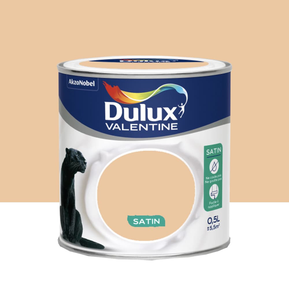 Peinture acrylique satin DULUX VALENTINE Crème de couleur Cappuccino- 0,5L Peinture acrylique satin DULUX VALENTINE Crème de couleur Cappuccino- 0,5L
