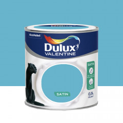 Peinture acrylique satin DULUX VALENTINE Crème de couleur Bleu Caraïbes - 0,5L