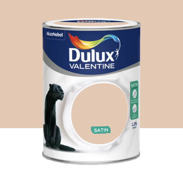 Peinture acrylique satin DULUX VALENTINE Crème de couleur Coton d'Egypte - 1,25L