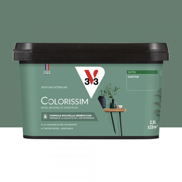 Peinture intérieure V33 Colorissim Satin Cactus - 2,5L