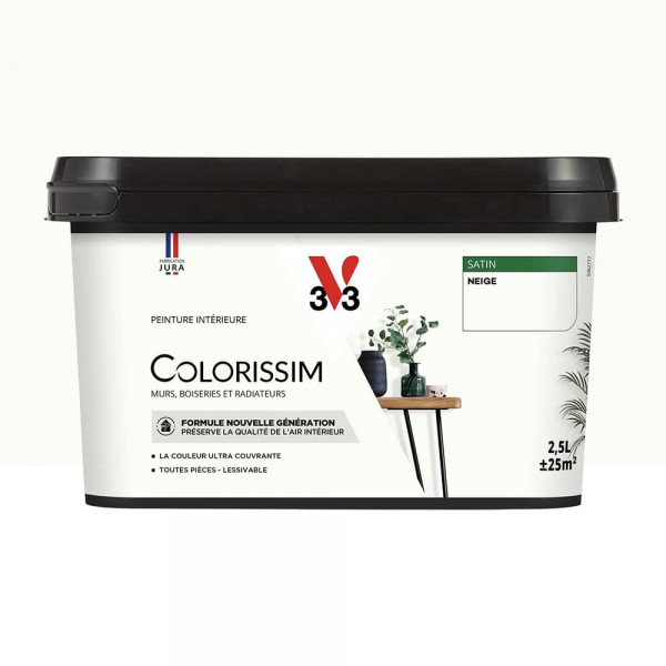 Peinture intérieure V33 Colorissim Satin Neige - 2,5L