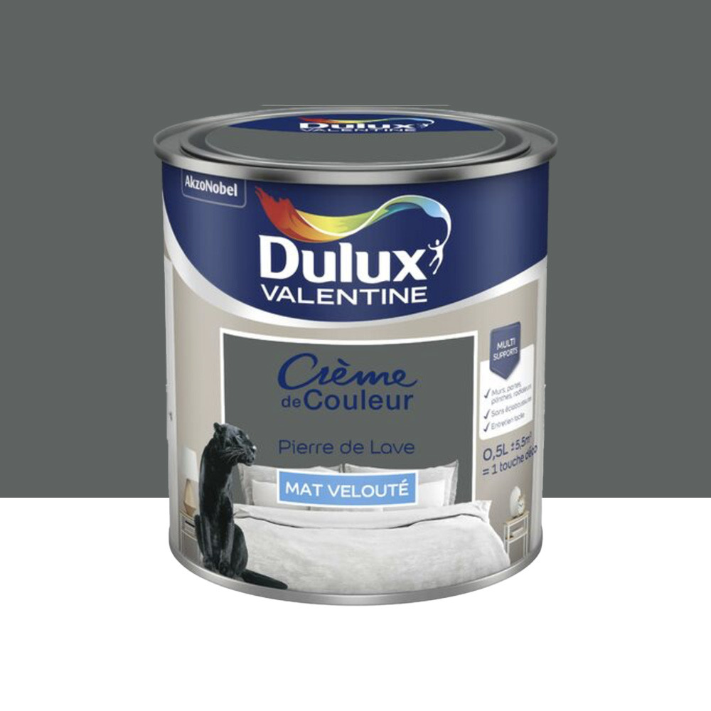 Peinture multi-supports Dulux Valentine Crème de Couleur mat Pierre de lave