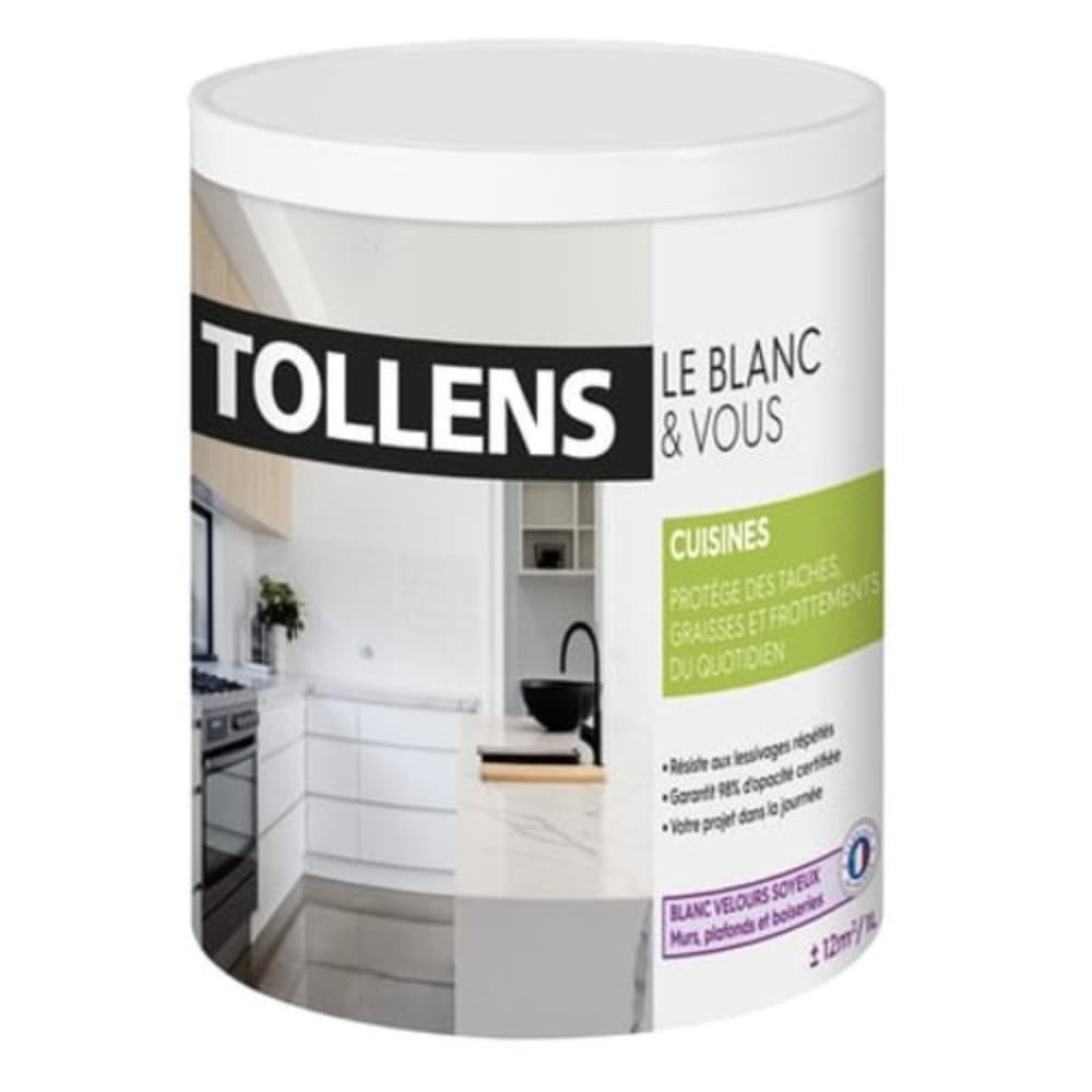 Peinture TOLLENS "Le Blanc & vous" Cuisines- 1L Peinture TOLLENS "Le Blanc & vous" Cuisines- 1L