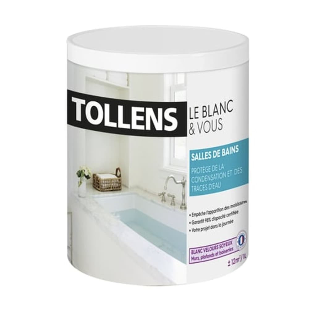 Peinture TOLLENS "Le Blanc & vous" Salles de Bains - 1L Peinture TOLLENS "Le Blanc & vous" Salles de Bains - 1L