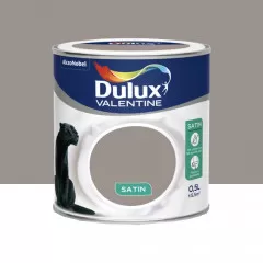 Peinture acrylique satin DULUX VALENTINE Crème de couleur Terre cendrée - 0,5L