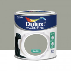 Peinture acrylique satin DULUX VALENTINE Crème de couleur Argile grise - 0,5L