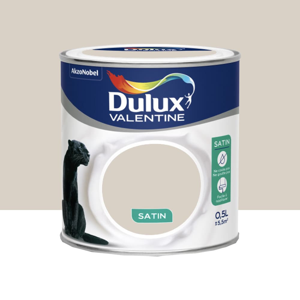 Peinture acrylique satin DULUX VALENTINE Crème de couleur Caravane des sables - 0,5L Peinture acrylique satin DULUX VALENTINE Crème de couleur Caravane des sables - 0,5L