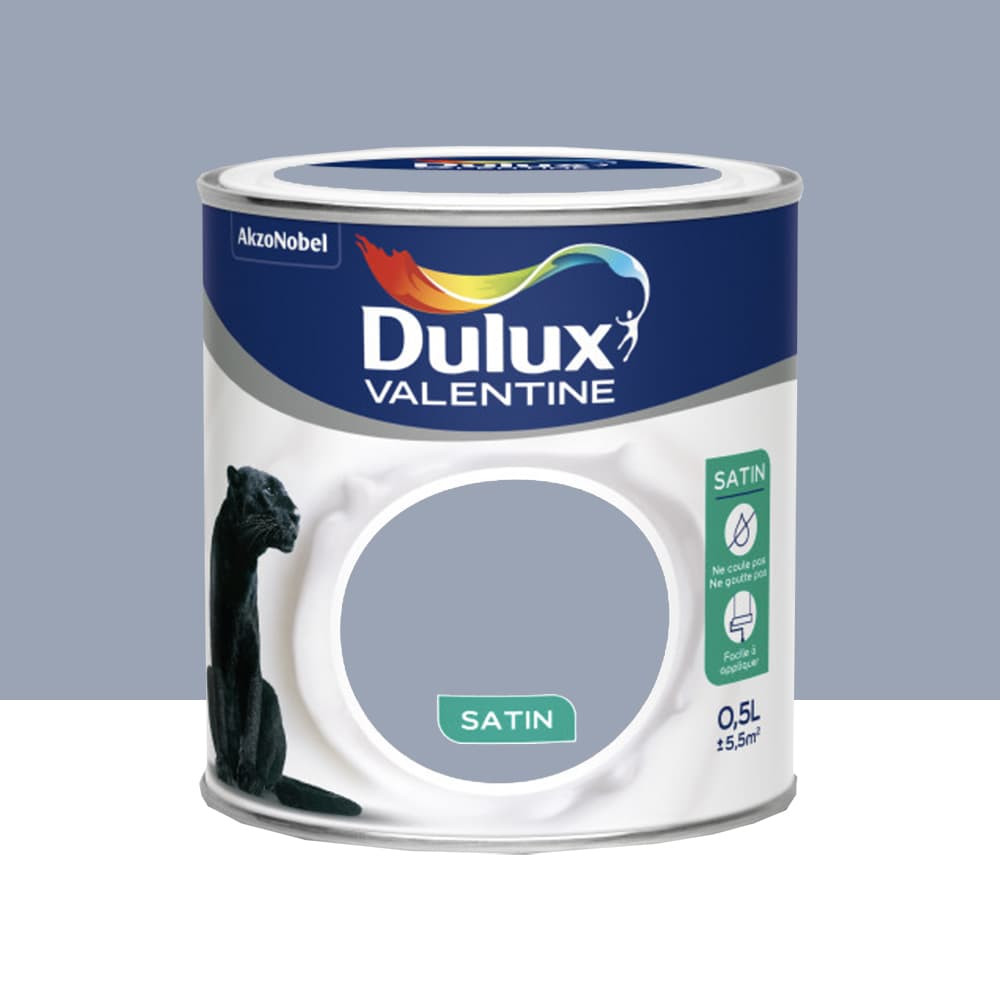 Peinture acrylique satin DULUX VALENTINE Crème de couleur Llune cendrée - 0,5L Peinture acrylique satin DULUX VALENTINE Crème de couleur Llune cendrée - 0,5L