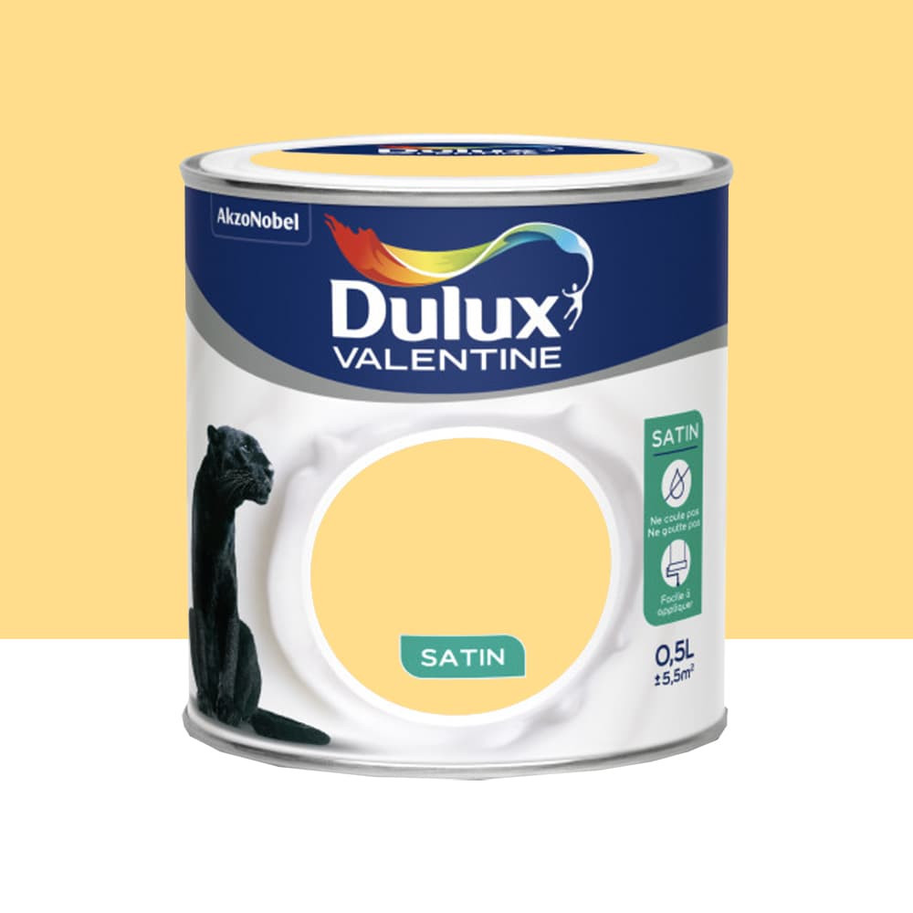Peinture acrylique satin DULUX VALENTINE Crème de couleur Pamplemousse - 0,5L Peinture acrylique satin DULUX VALENTINE Crème de couleur Pamplemousse - 0,5L