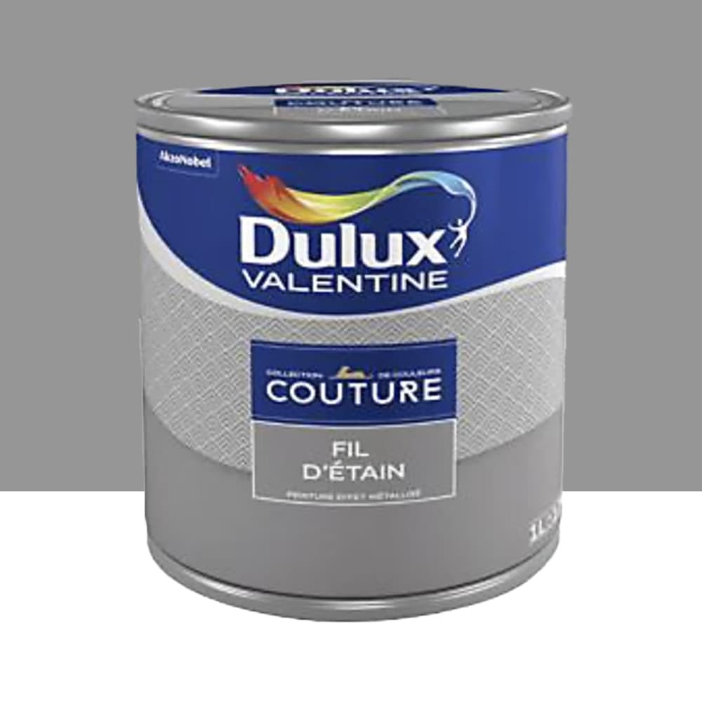 Peinture acrylique Dulux Valentine Couture Effet Métallisé Fil d'étain - 1L Peinture acrylique Dulux Valentine Couture Effet Métallisé Fil d'étain - 1L