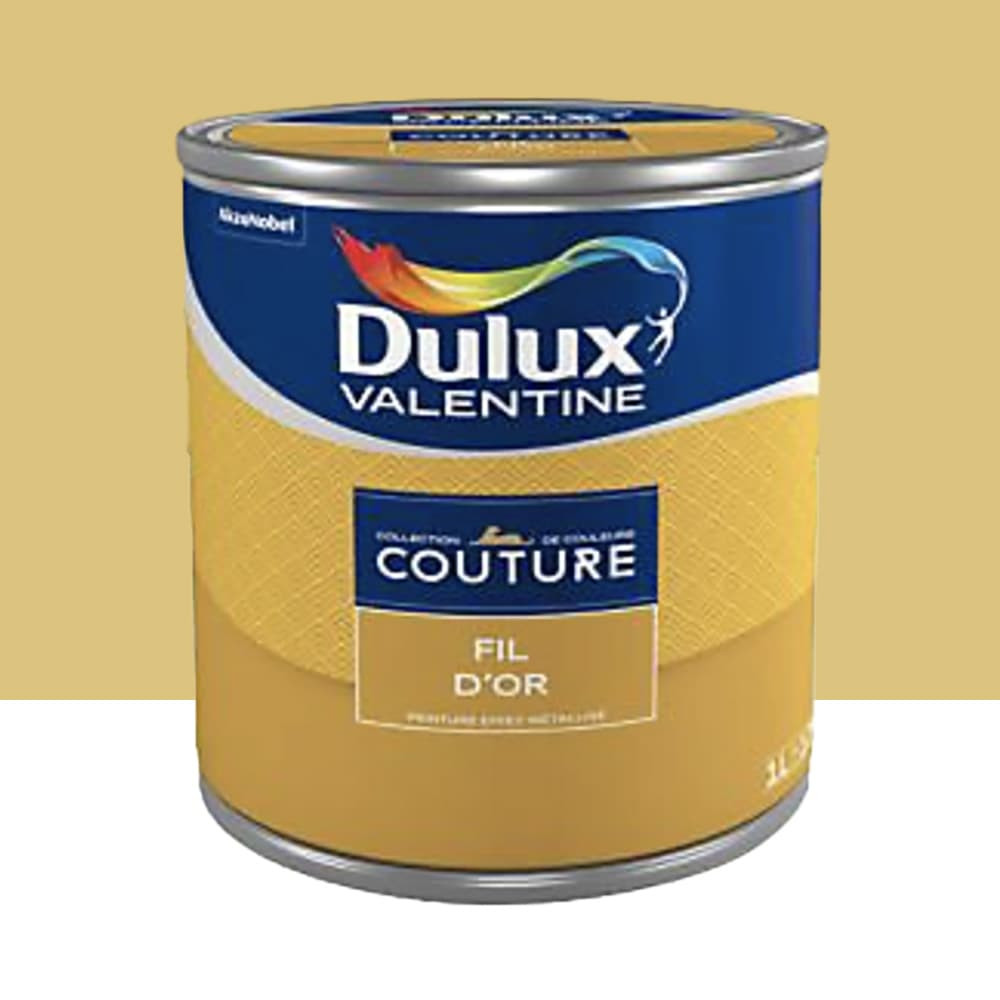 Peinture acrylique Dulux Valentine Couture Effet Métallisé Fil d'or - 1L Peinture acrylique Dulux Valentine Couture Effet Métallisé Fil d'or - 1L