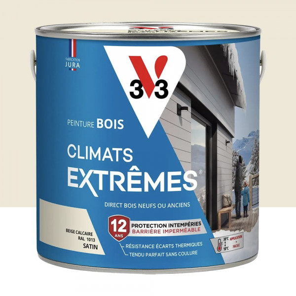 Peinture bois V33 Climats Extrêmes Beige calcaire - 2L