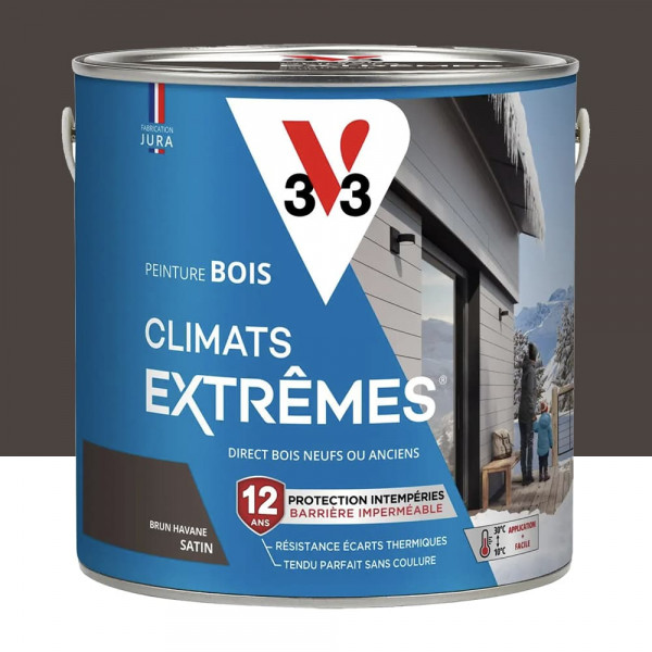Peinture bois V33 Climats Extrêmes Brun havane - 2L