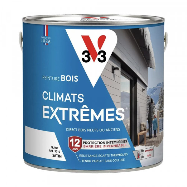 Peinture bois V33 Climats Extrêmes Blanc - 2L