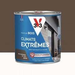 Peinture bois V33 Climats Extrêmes Brun Normand - 0,5L