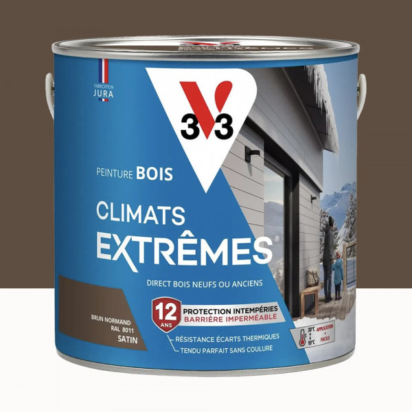 Peinture bois V33 Climats Extrêmes Brun Normand - 2L