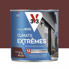 Peinture bois V33 Climats Extrêmes Brillant Rouge Basque - 0,5L