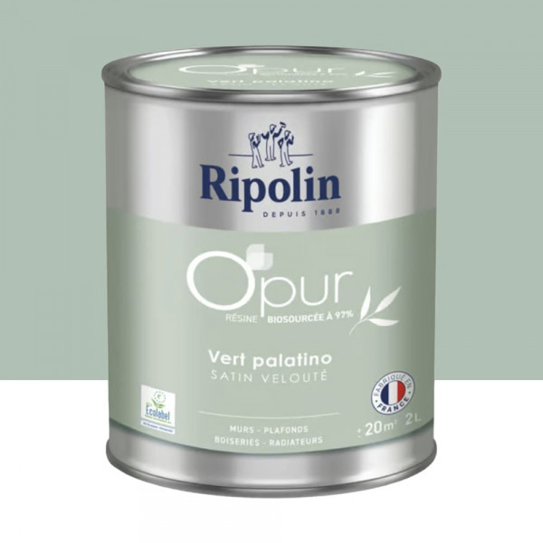 Peinture Murs, Boiseries, Radiateurs RIPOLIN OPur Satin Vert palatino NP - 2L