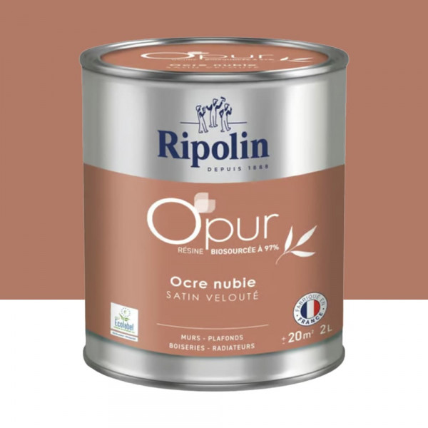 Peinture Murs, Boiseries, Radiateurs RIPOLIN OPur Satin Ocre nubie NP - 2L