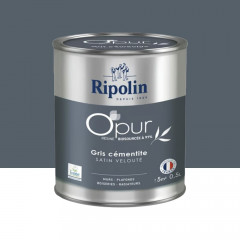 Peinture Murs, Boiseries, Radiateurs RIPOLIN OPur Satin Gris cementite NP - 0,5L