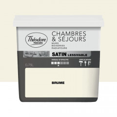 Peinture Chambres & Séjours Théodore Satin lessivable Brume - 0,75L