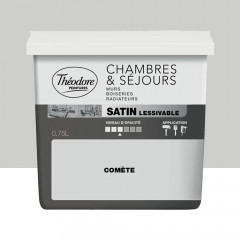 Peinture Chambres & Séjours Théodore Satin lessivable Comète - 0,75L