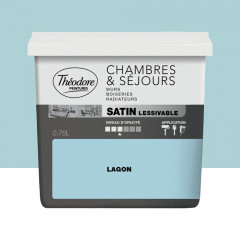 Peinture Chambres & Séjours Théodore Satin lessivable Lagon - 0,75L