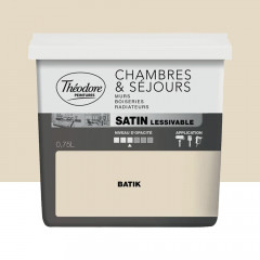 Peinture Chambres & Séjours Théodore Satin lessivable Batik - 0,75L