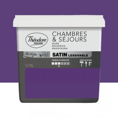 Peinture Chambres & Séjours Théodore Satin lessivable Jacaranda - 0,75L