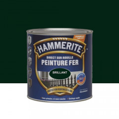 Peinture Fer Hammerite Direct sur Rouille Brillant Vert forêt - 0,25L