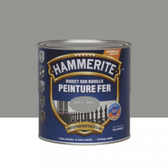 Peinture Fer Hammerite Direct sur Rouille Brillant Gris nuage - 0,25L