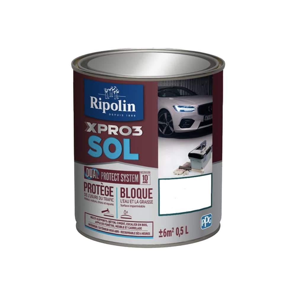 Peinture RIPOLIN Xpro3 Sol Dual Protect System Blanc - 0,5L Peinture RIPOLIN Xpro3 Sol Dual Protect System Blanc - 0,5L