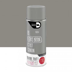 Bombe de peinture MAISON DECO les couleurs Gris béton satin - 400ml