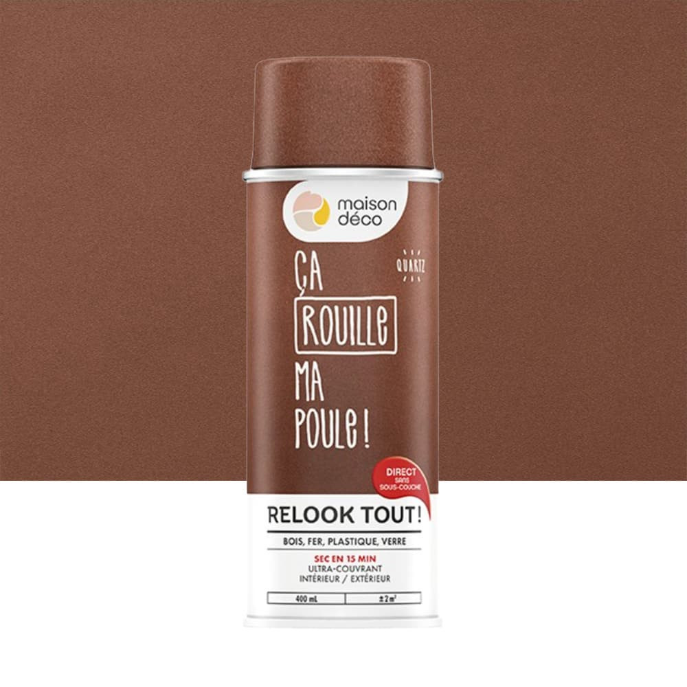 Bombe de peinture MAISON DECO effet quartz Rouille - 400ml Bombe de peinture MAISON DECO effet quartz Rouille - 400ml