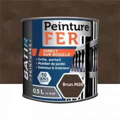 Peinture Fer BÂTIR Martelé Brun M26 - 0,5L