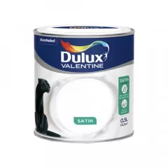 Peinture acrylique satin DULUX VALENTINE Crème de couleur Blanc - 0,5L