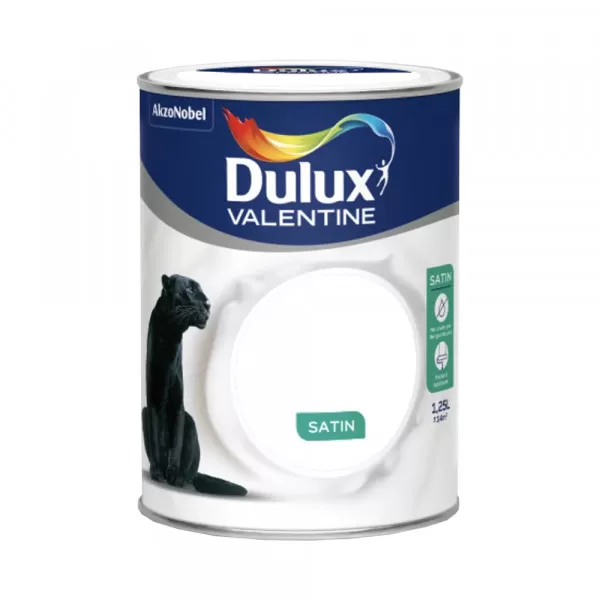 Peinture acrylique satin DULUX VALENTINE Crème de couleur Blanc - 1,25L